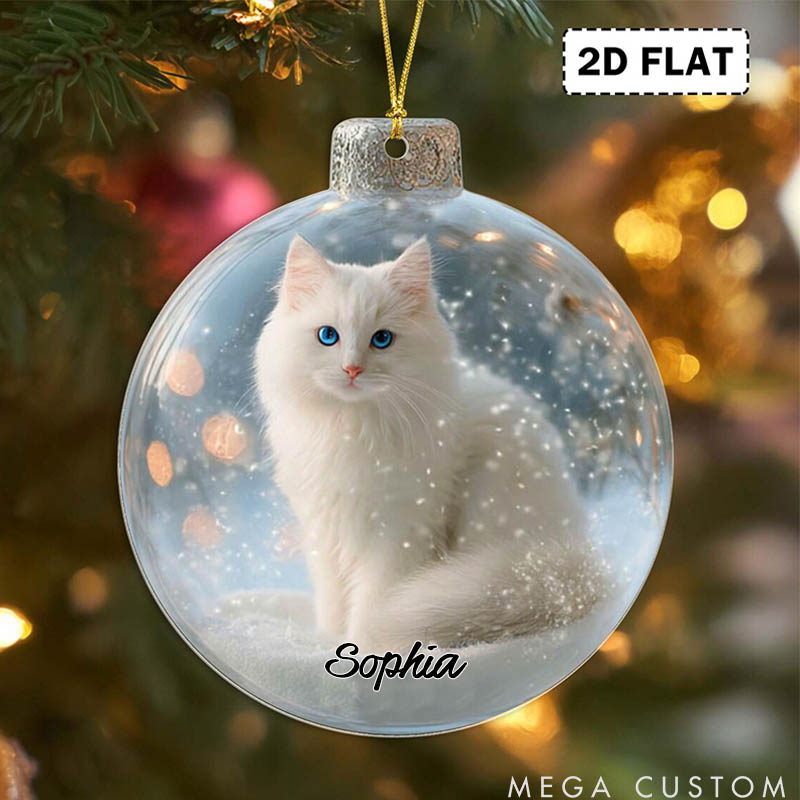 Personalized Pet Lover Pet in Snow Global Christmas Ornament