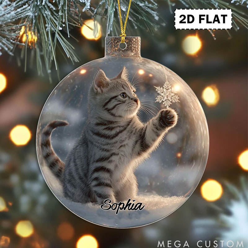 Personalized Pet Lover Pet in Snow Global Christmas Ornament