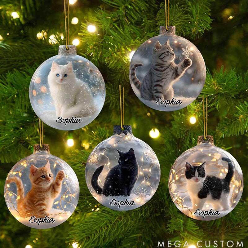Personalized Pet Lover Pet in Snow Global Christmas Ornament