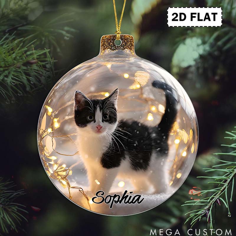 Personalized Pet Lover Pet in Snow Global Christmas Ornament