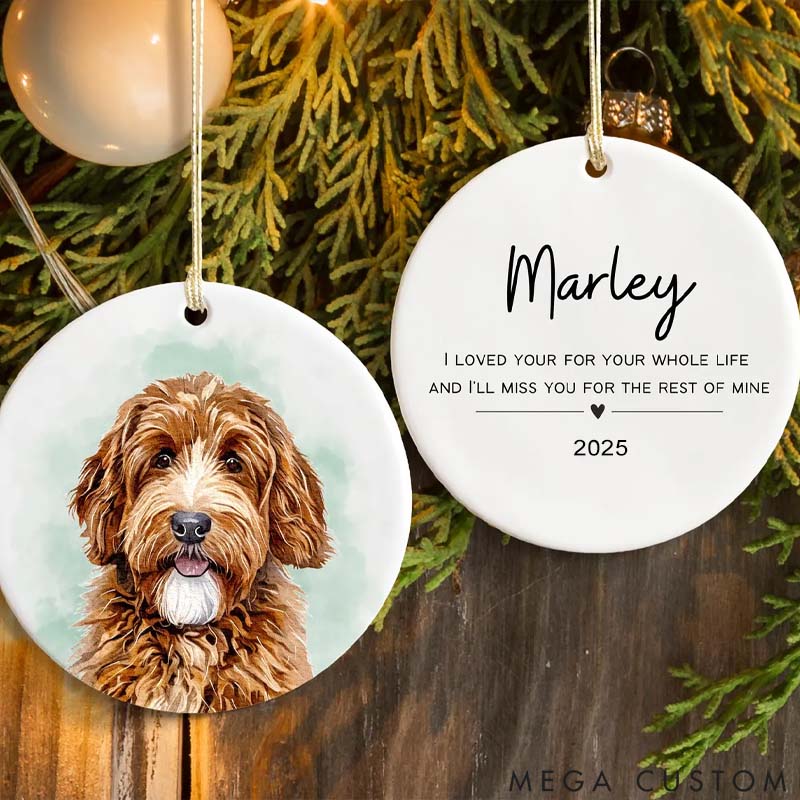 Personalized Pet Lover Pets Photo Name Portrait Christmas Ornament