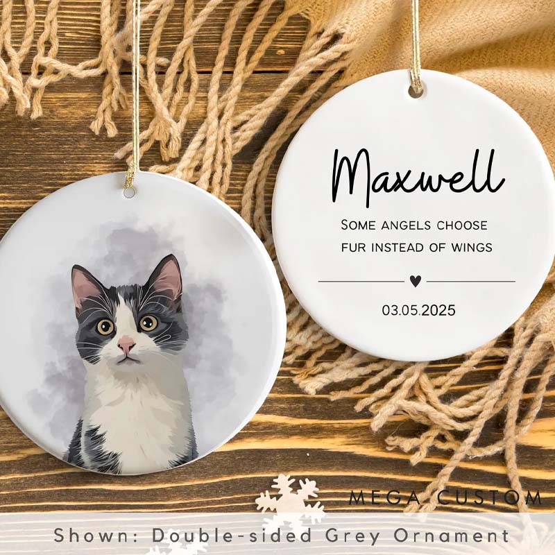 Personalized Pet Lover Pets Photo Name Portrait Christmas Ornament