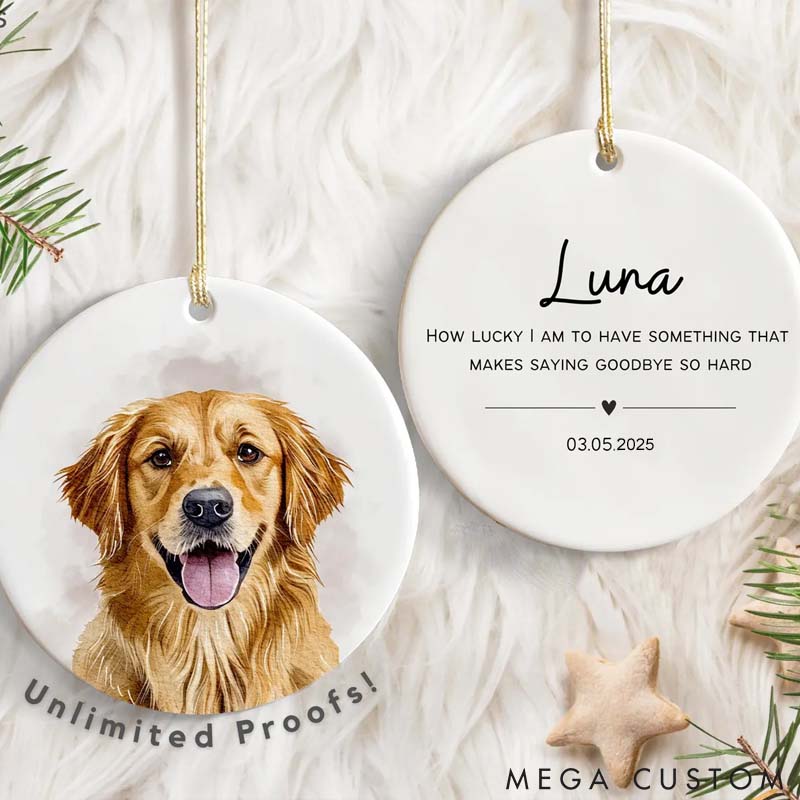 Personalized Pet Lover Pets Photo Name Portrait Christmas Ornament