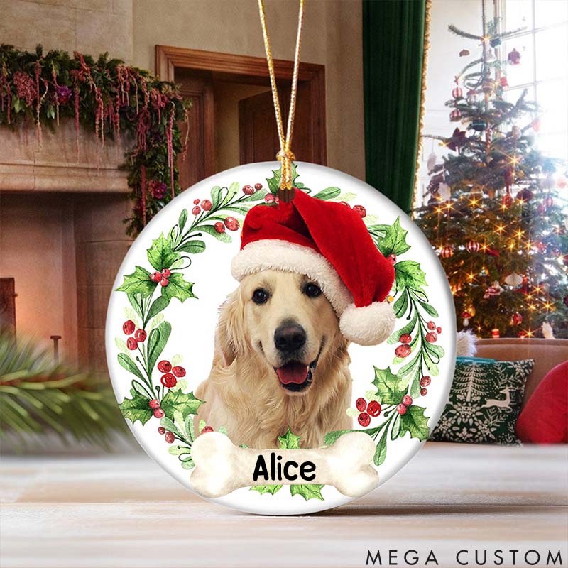 Personalized Pet Lover Photo Dog Cat Christmas Ornament