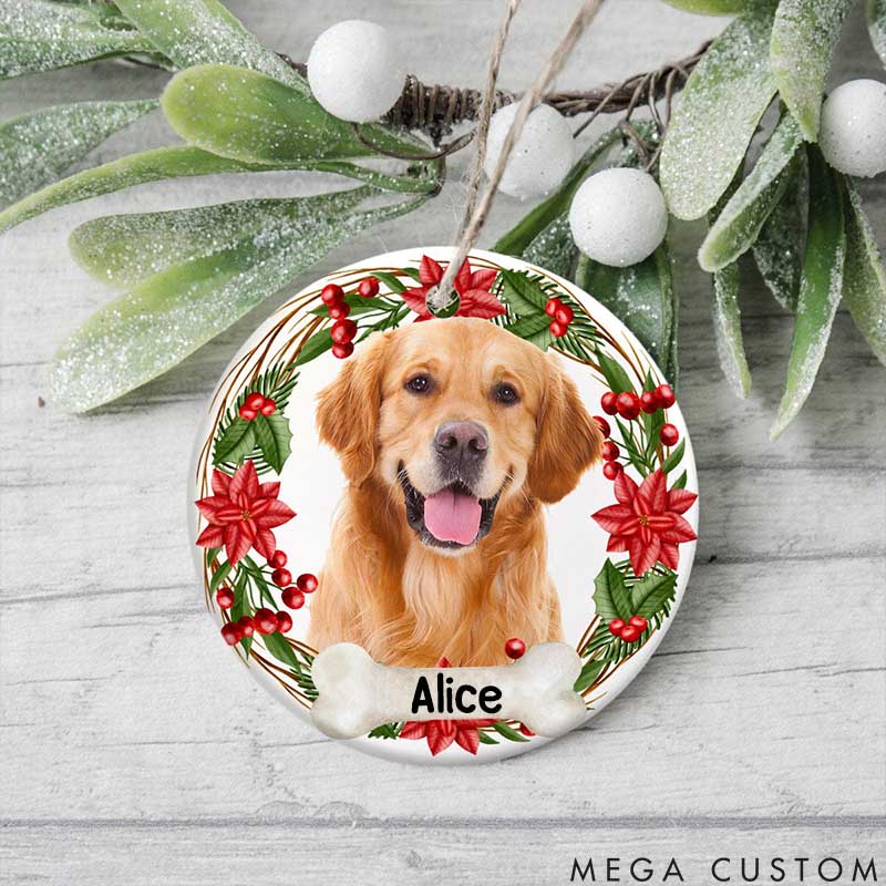 Personalized Pet Lover Photo Dog Cat Christmas Ornament