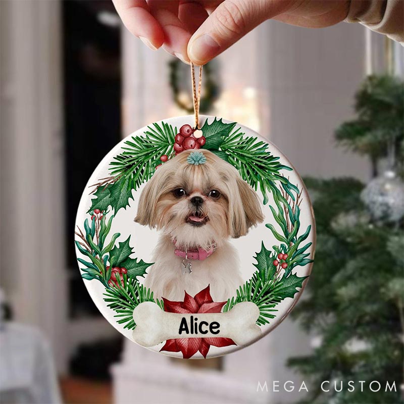 Personalized Pet Lover Photo Dog Cat Christmas Ornament