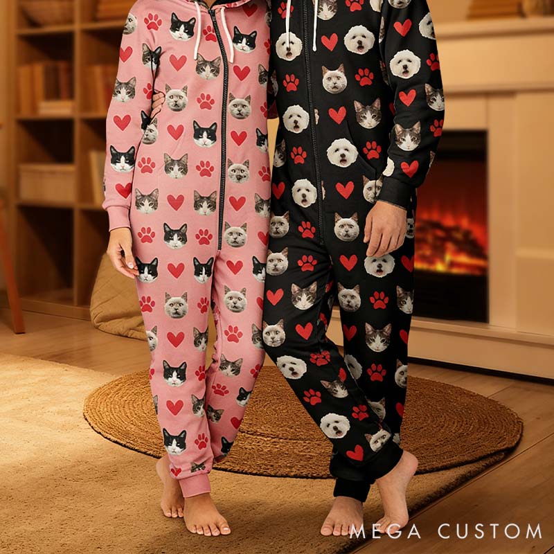 Personalized Pet Lover Photo Funny Dog Cat Pet Adult Onesie