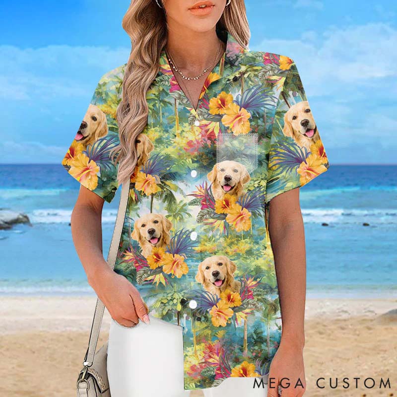 Personalized Pet Lover Photo Let the Summer Begin  Hawaii Shirts