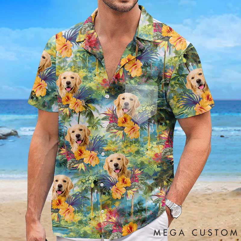 Personalized Pet Lover Photo Let the Summer Begin  Hawaii Shirts