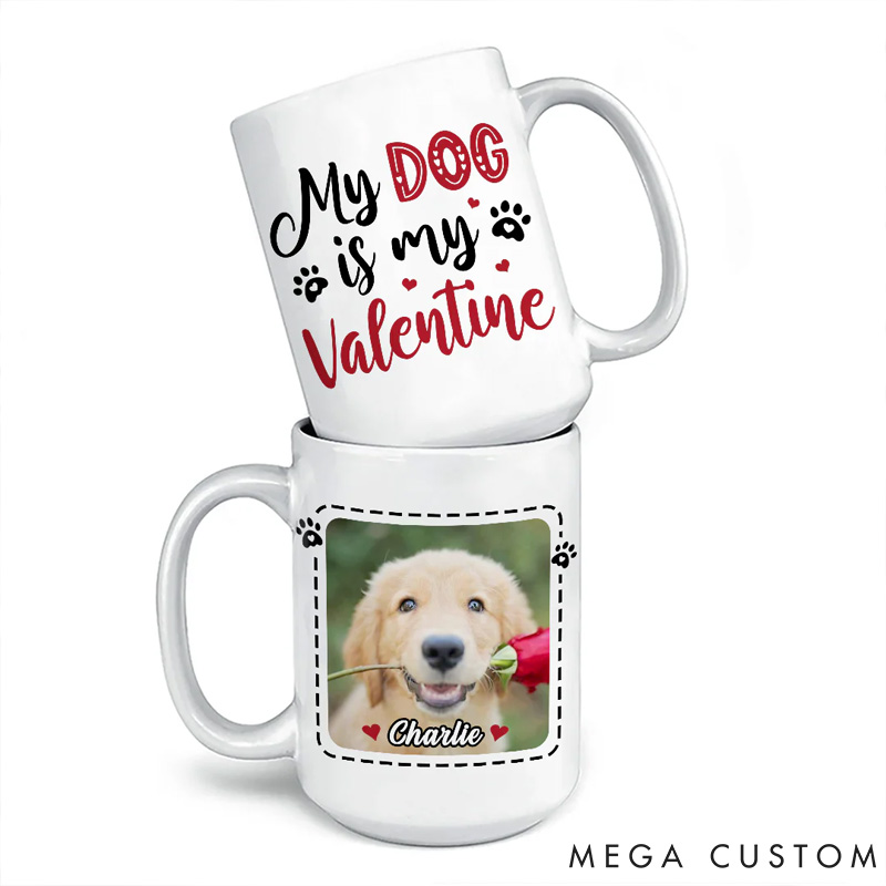 Personalized Pet Lover Photo My Pets Are My Valentine Mug