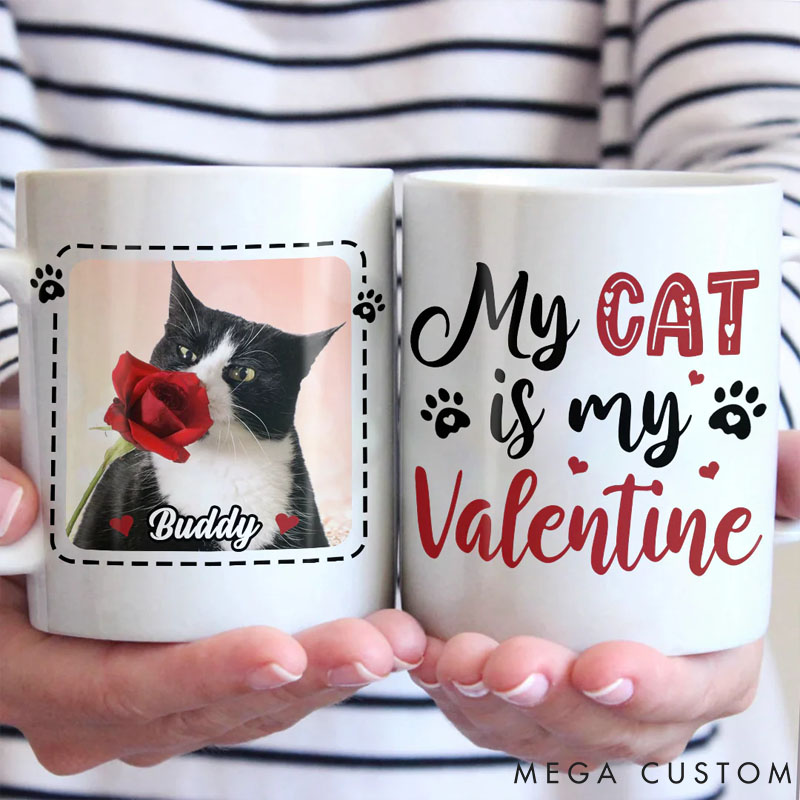 Personalized Pet Lover Photo My Pets Are My Valentine Mug