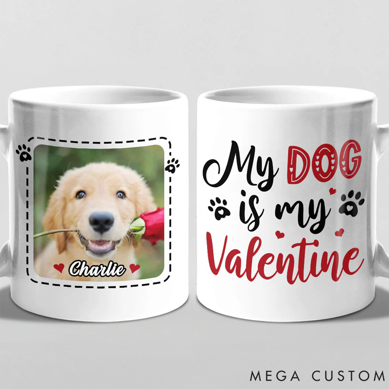 Personalized Pet Lover Photo My Pets Are My Valentine Mug