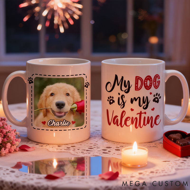 Personalized Pet Lover Photo My Pets Are My Valentine Mug