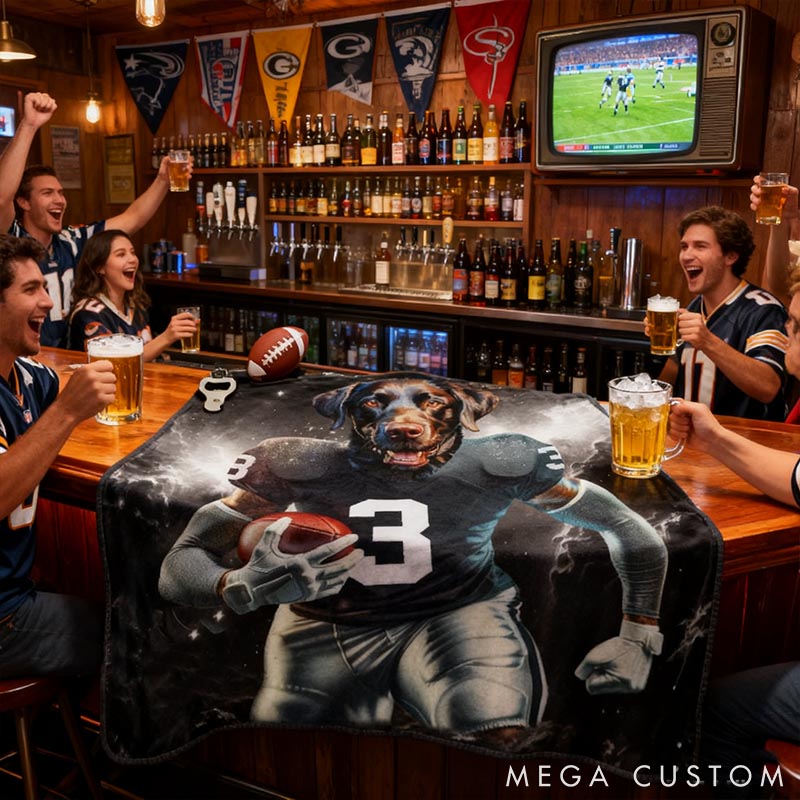 Personalized Pet Lover Photo and Name Football Pet Blanket Las Vegas Football Team Dog Cat Blanket Custom Sport Favorite Team Blanket