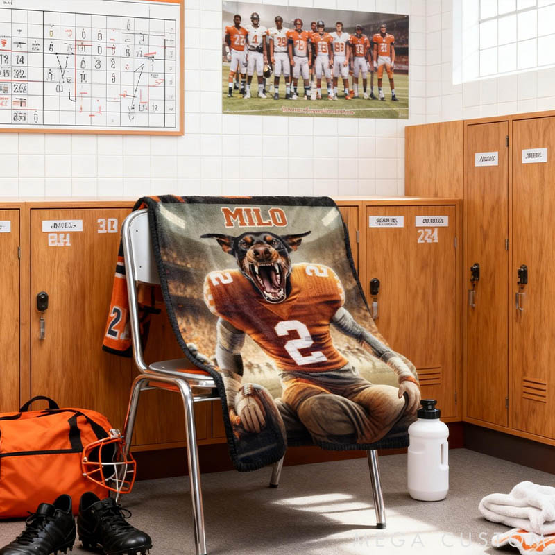 Personalized Pet Lover Photo and Name Football Pet Blanket Tennessee Football Team Dog Cat Blanket Custom Sport Favorite Team Blanket