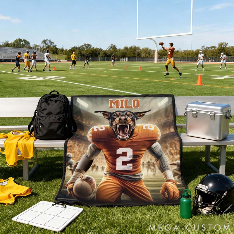 Personalized Pet Lover Photo and Name Football Pet Blanket Tennessee Football Team Dog Cat Blanket Custom Sport Favorite Team Blanket