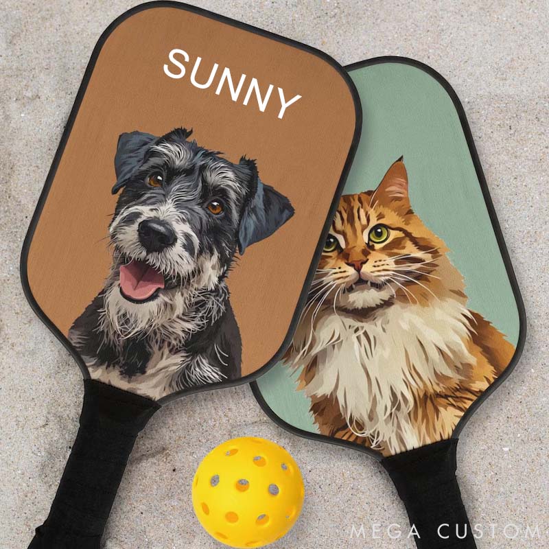 Personalized Pet Lover Photo and Name Pickleball Paddle Cover