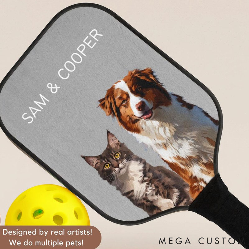 Personalized Pet Lover Photo and Name Pickleball Paddle Cover