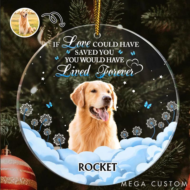 Personalized Pet Lover Photo if Love could have Saved You Ornament