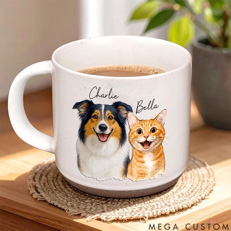 Personalized Pet Lover Printed Pottery Mugs