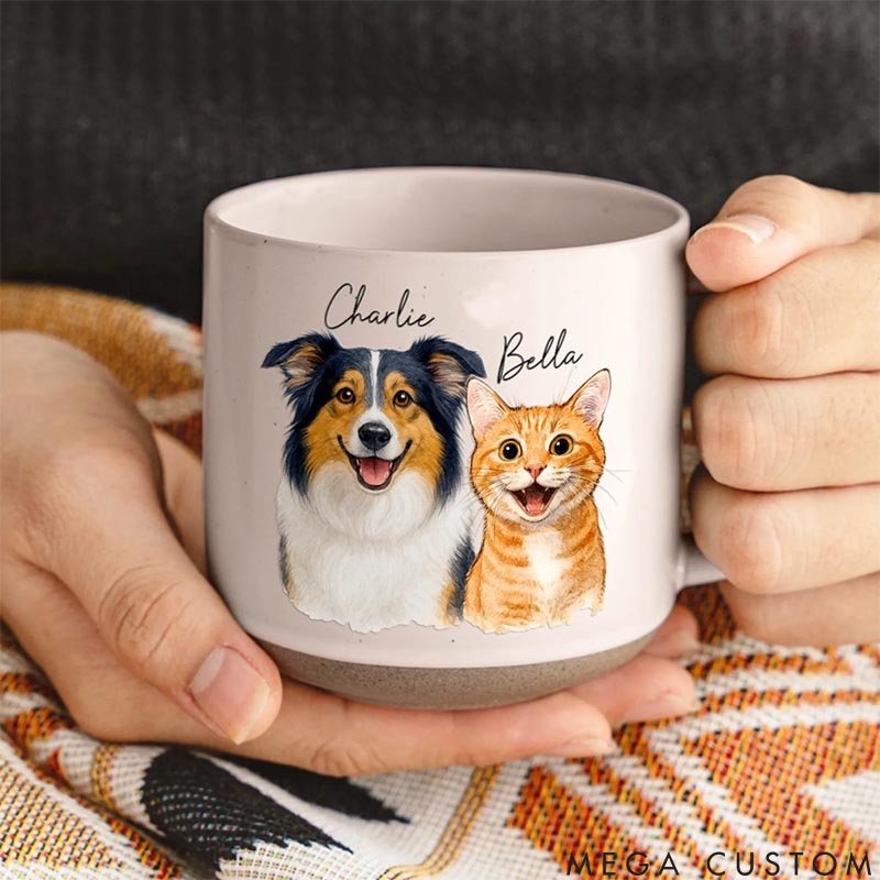 Personalized Pet Lover Printed Pottery Mugs
