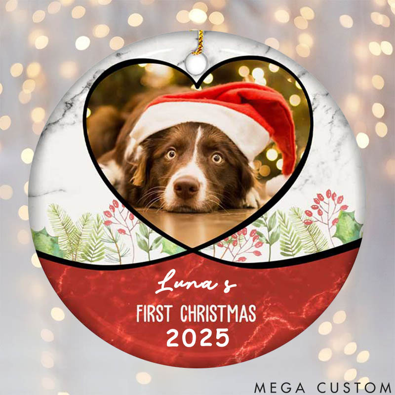 Personalized Pet Lover Puppy First Christmas Ornament