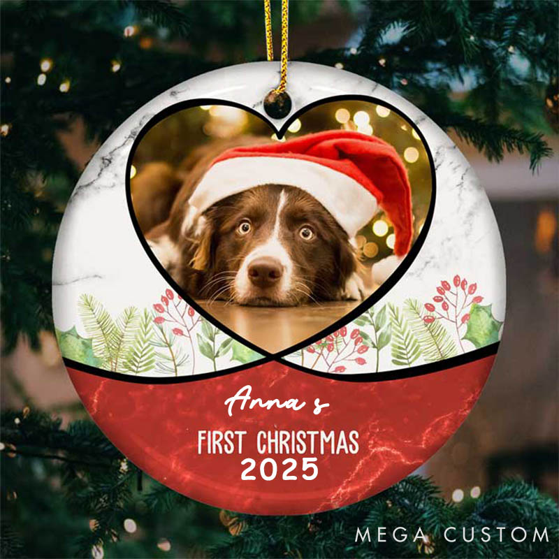 Personalized Pet Lover Puppy First Christmas Ornament