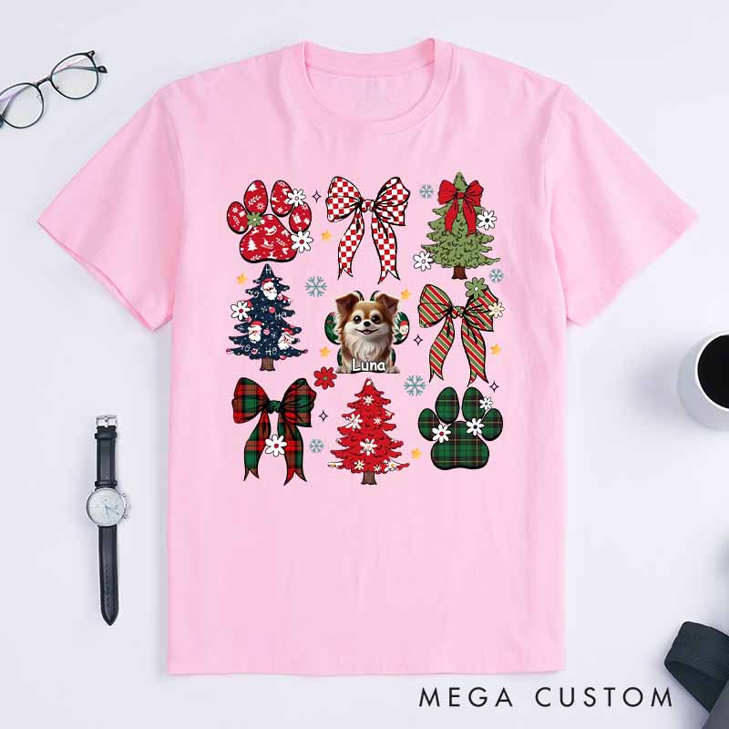 Personalized Pet Lover Purring into the Holiday Spirit T-Shirt