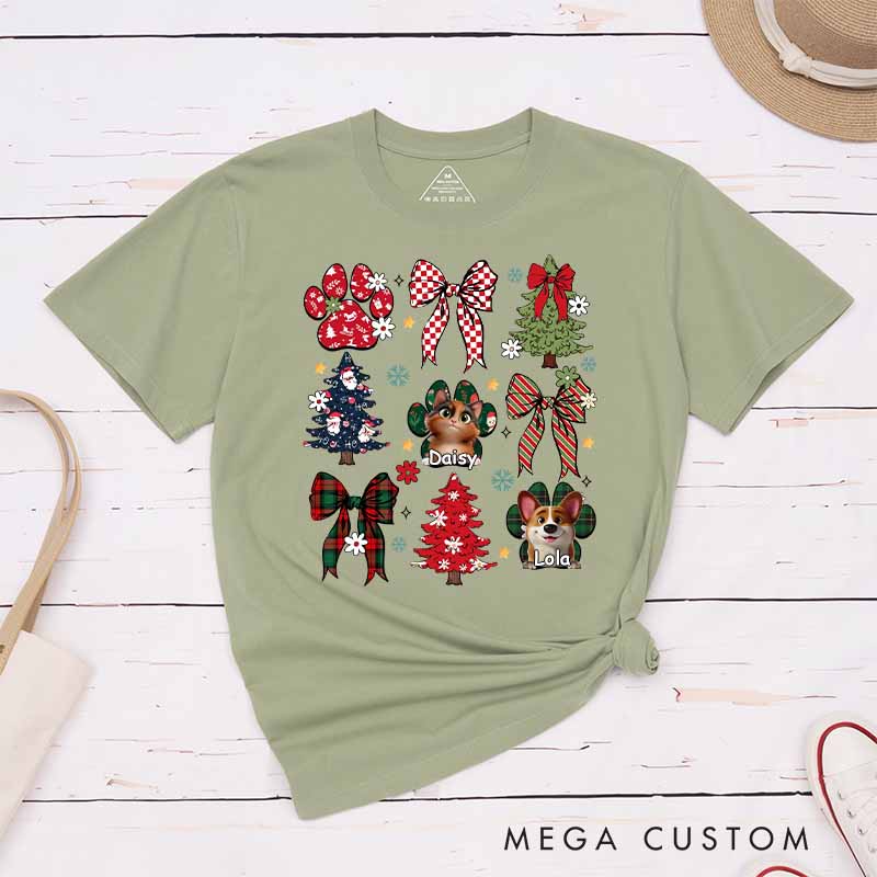 Personalized Pet Lover Purring into the Holiday Spirit T-Shirt