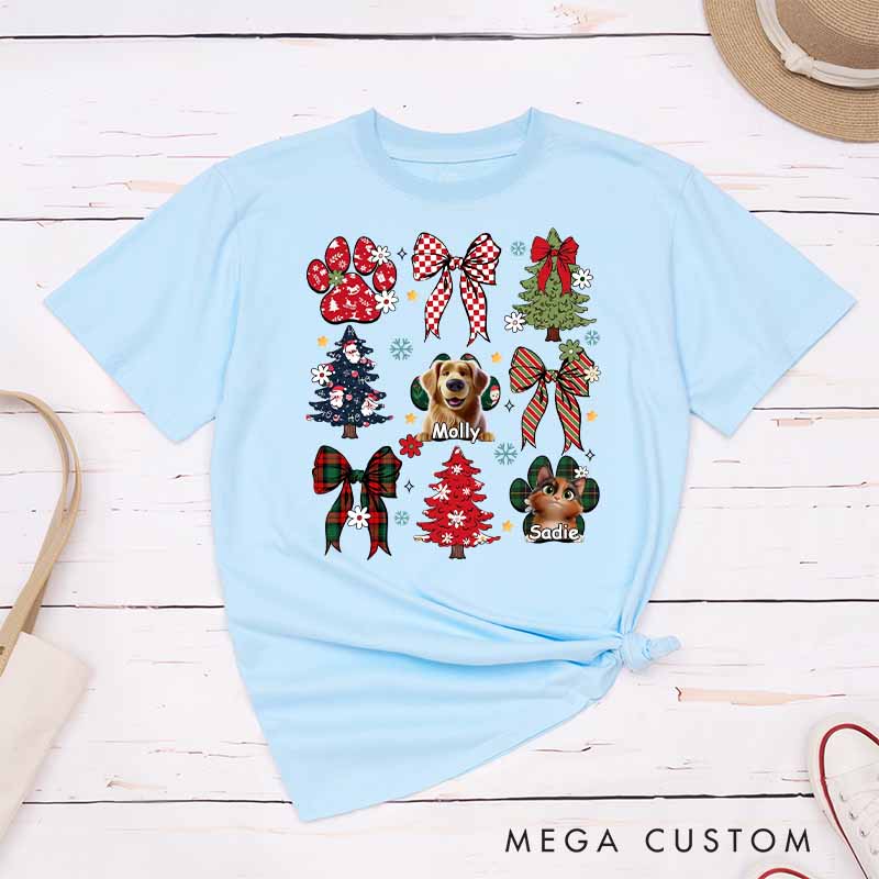 Personalized Pet Lover Purring into the Holiday Spirit T-Shirt