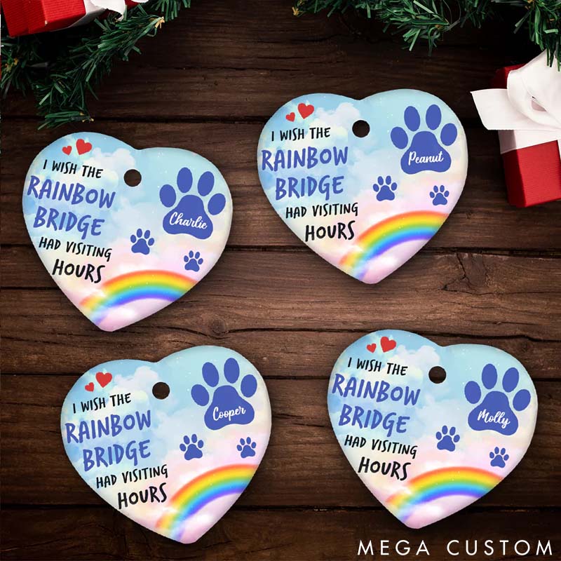 Personalized Pet Lover Rainbow Bridge Christmas Ornament