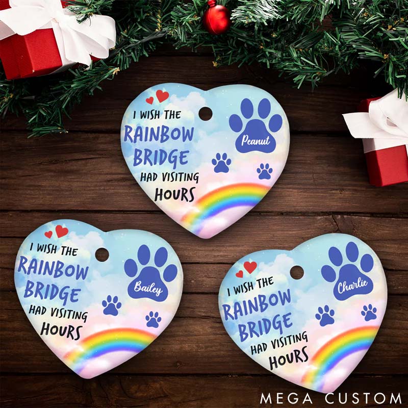 Personalized Pet Lover Rainbow Bridge Christmas Ornament