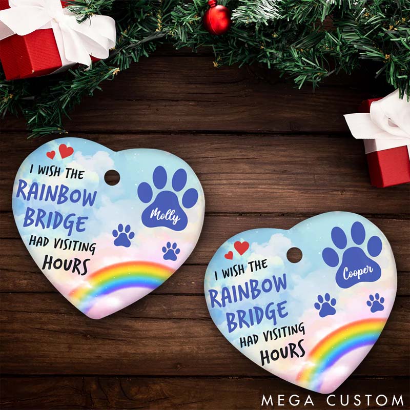 Personalized Pet Lover Rainbow Bridge Christmas Ornament
