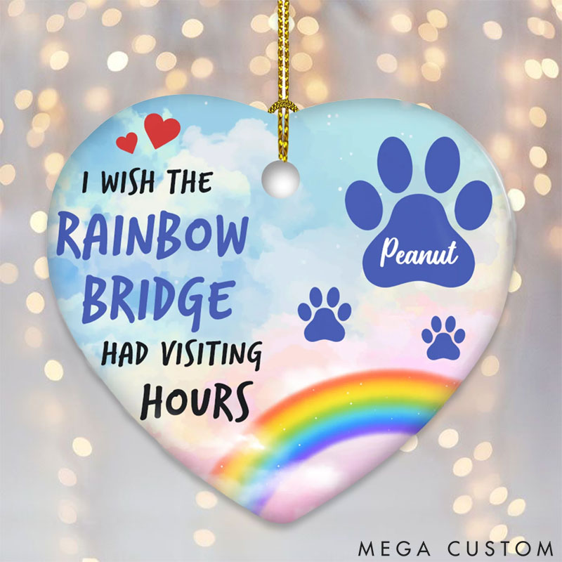 Personalized Pet Lover Rainbow Bridge Christmas Ornament