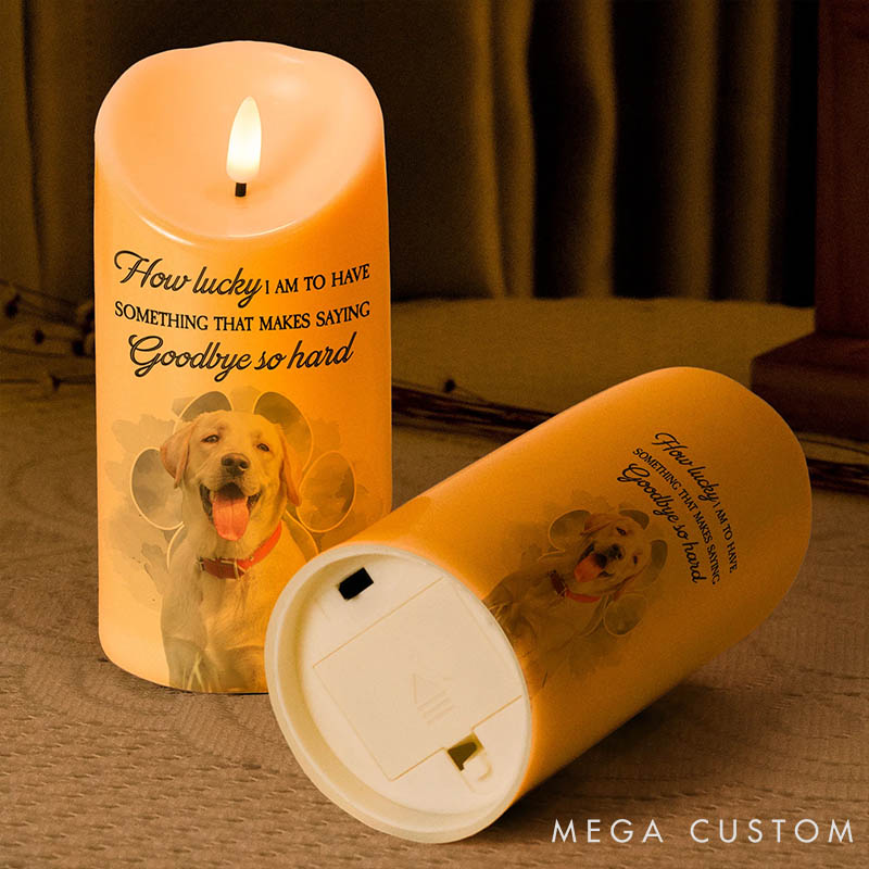 Personalized Pet Lover Saying Goodbye so Hard Candles