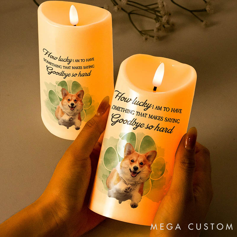 Personalized Pet Lover Saying Goodbye so Hard Candles