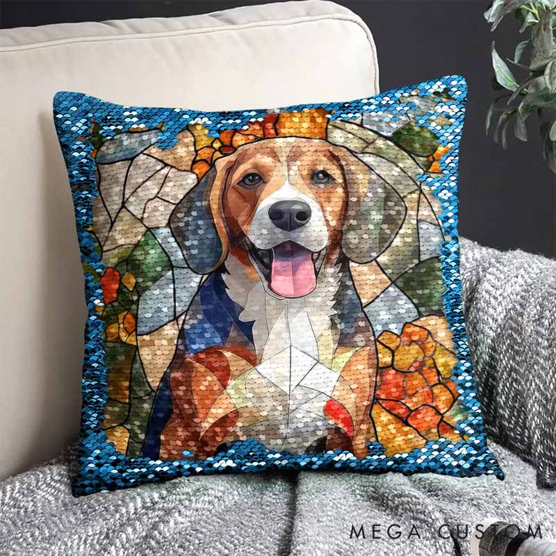 Personalized Pet Lover Sequin Pillow Mermaid Sequin Cushion Magic Reversible Throw Pillow