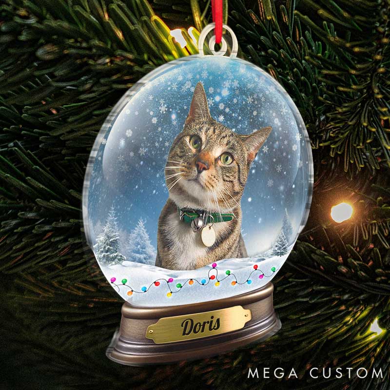 Personalized Pet Lover Snow Globe Christmas Ornament