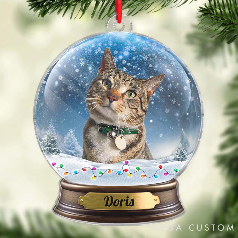 Personalized Pet Lover Snow Globe Christmas Ornament