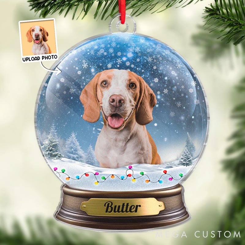 Personalized Pet Lover Snow Globe Christmas Ornament