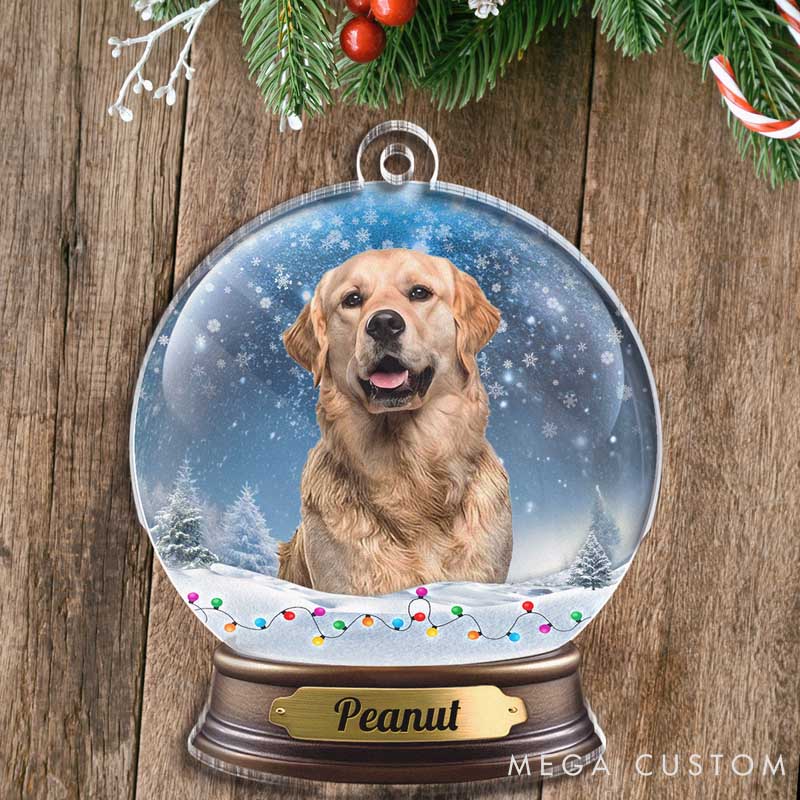 Personalized Pet Lover Snow Globe Christmas Ornament