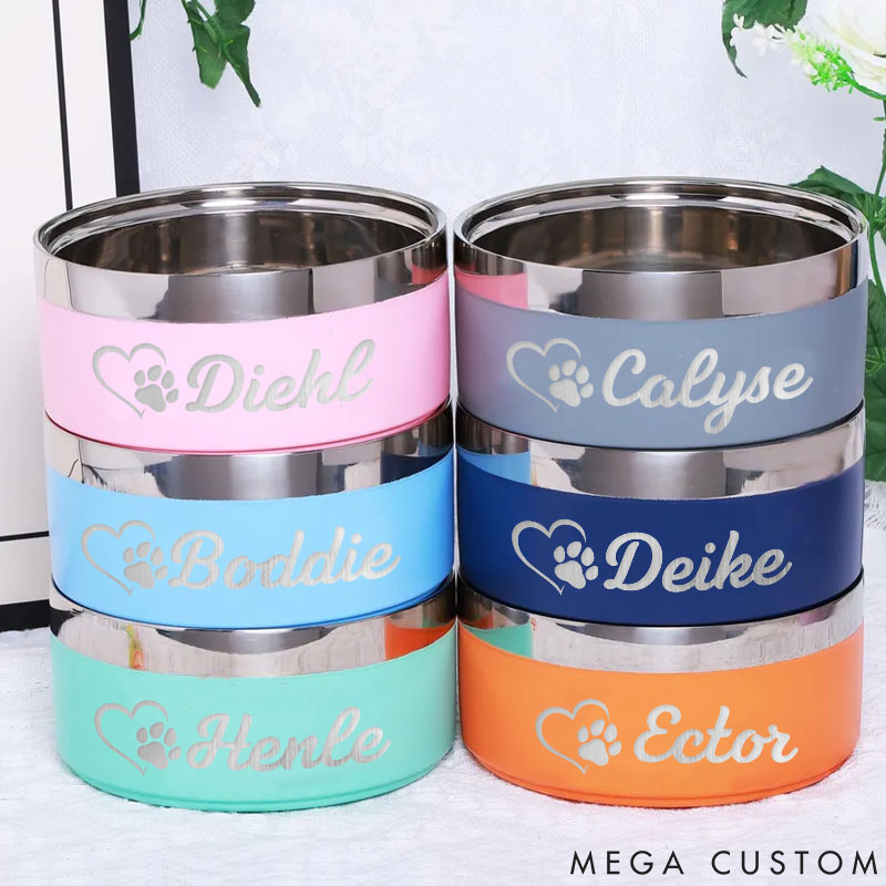 Personalized Pet Lover Stainless Steel Pet Bowl with Name Pet Bowl