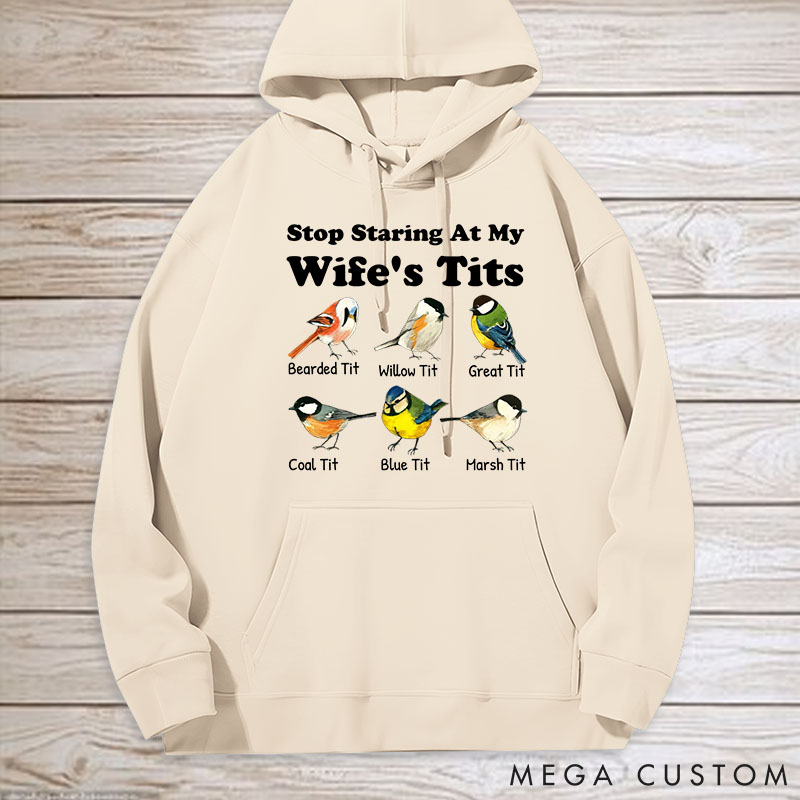 Personalized Pet Lover Stop Staring at My Wife Classic Hoodies