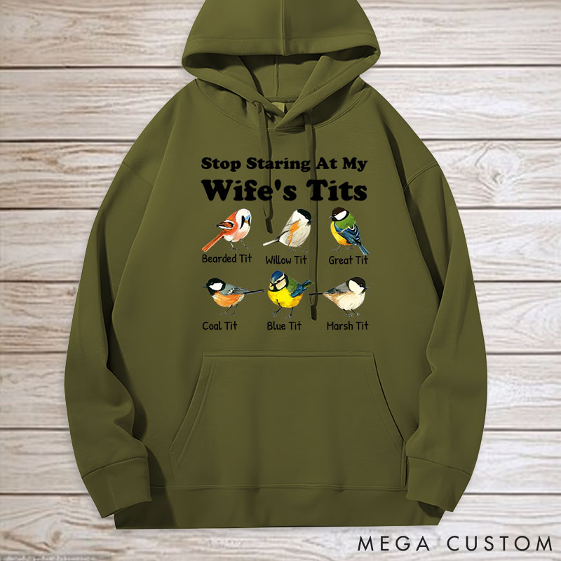 Personalized Pet Lover Stop Staring at My Wife Classic Hoodies
