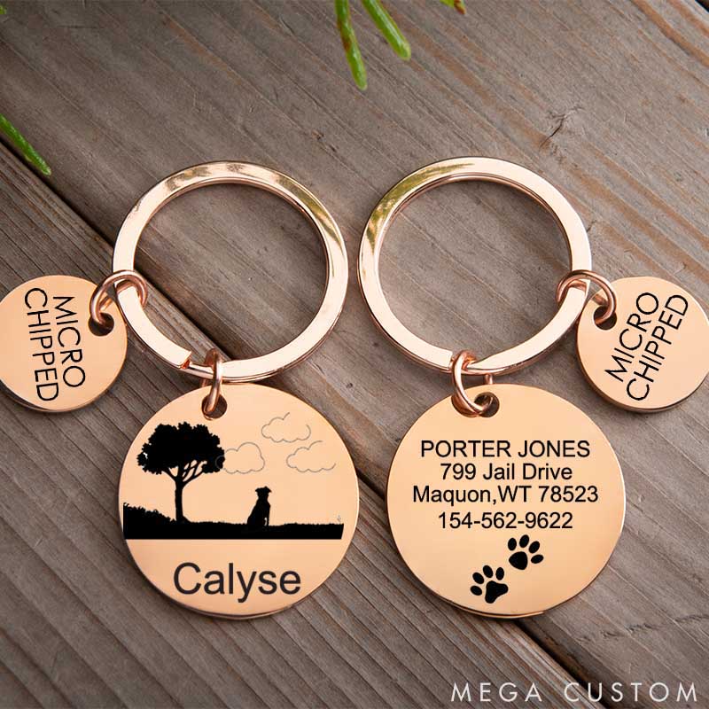 Personalized Pet Lover Stylish and Durable ID Tags for Your Furry Friends Dog Silhouette Tags