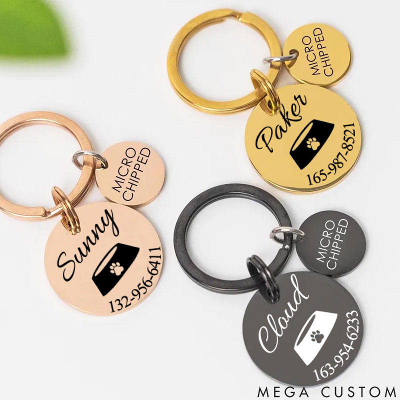 Personalized Pet Lover Stylish and Durable ID Tags for Your Furry Friends Dog Bowl Tags