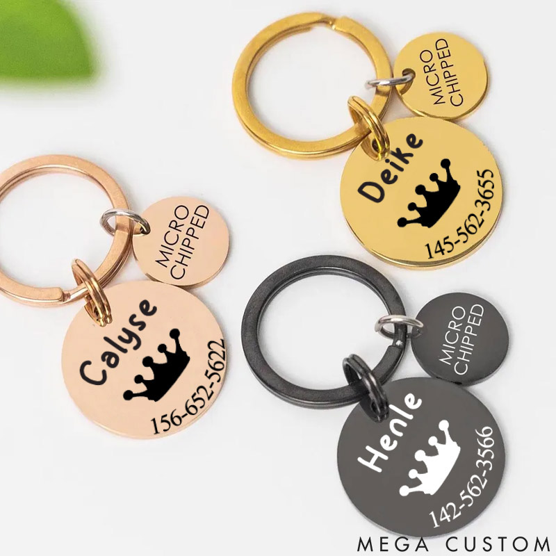 Personalized Pet Lover Stylish and Durable ID Tags for Your Furry Friends Dog Crown Tags