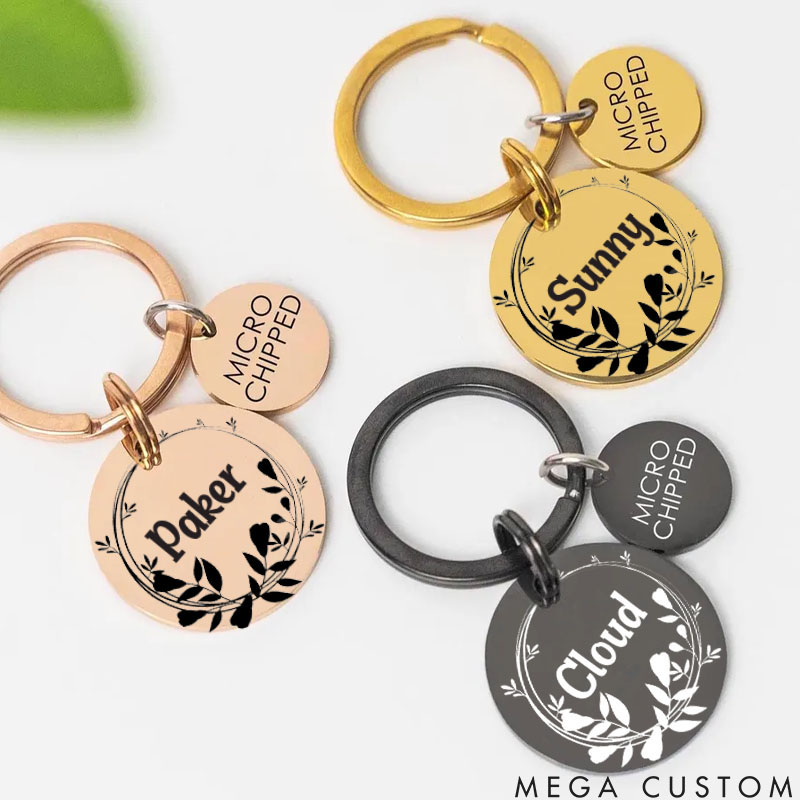 Personalized Pet Lover Stylish and Durable ID Tags for Your Furry Friends Flower Tags