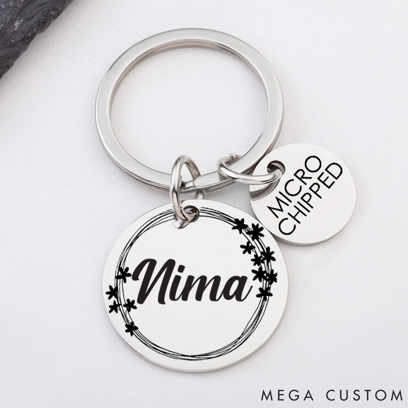 Personalized Pet Lover Stylish and Durable ID Tags for Your Furry Friends Round Flower Tags