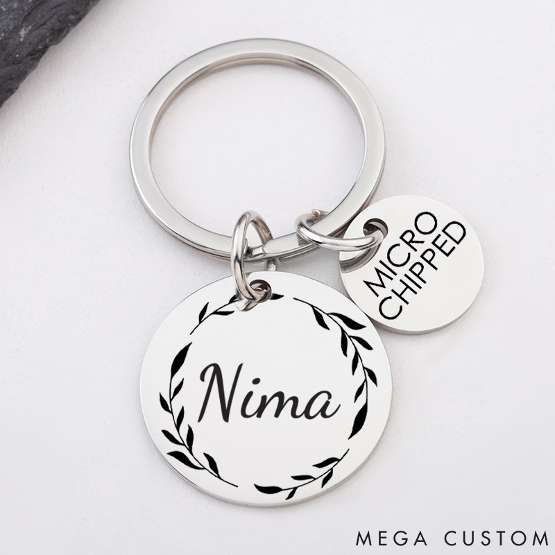 Personalized Pet Lover Stylish and Durable ID Tags for Your Furry Friends Round Wreath Tags